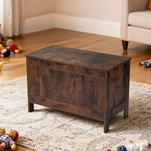 Kids Wooden Storage Bench with Safety Hinge (Brown)