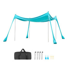 10 x 10 ft Beach Tent Sun Shelter UPF50+ Sun Protection 6.6 ft Tall with Sandbags for Family Outings Camping (Green)