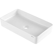 24" Rectangular Vessel Sink White Ceramic Above Counter Bathroom Basin