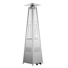 48,000 BTU Pyramid Propane Patio Heater Quartz Glass Tube Outdoor Flame Heater (Silver)