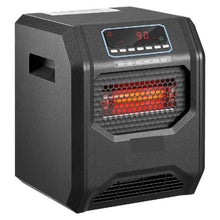 Infrared Heater 1500W Electric Space Heater 3 Heat Settings Remote 12H Timer Wheels (Black)