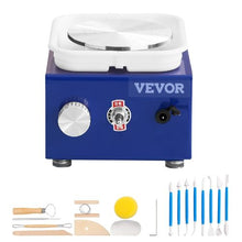 Mini Pottery Wheel 2.6"/3.9" Turntables 0-300 RPM 30W Electric Wheel 17 Accessories (Blue)