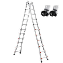 20.5 FT Telescoping A-Frame Ladder Compact Aluminum Extension Ladder Portable Collapsible RV Ladder 330 LB Capacity