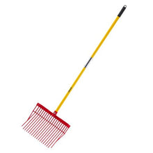 Heavy Duty Manure Fork – 18-Tine Angled Pitchfork with 61" Fiberglass Handle for Stable Hay & Farm Cleaning