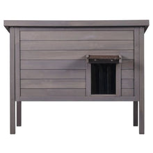 Weatherproof Outdoor Cat House with Foam Insulation PVC Door Flaps Open Roof and Window 34"L x 22"W x 27"H