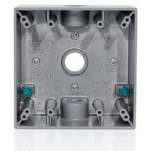 Two Gang Weatherproof Back Box Three Diameter Outlet Gray 2GM53-GY