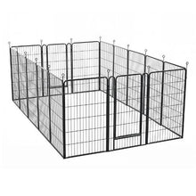 Dog Playpen 40" 16-Panel Foldable Metal Pet Fence with Door Indoor/Outdoor Exercise Pen