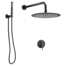 10" Round Rainfall Shower System with Handheld – (Matte Black)