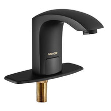 9/16" Automatic Touchless Bathroom Faucet, Motion Sensor Tap with Cover Plate Adjustable Hot/Cold, Matte Black