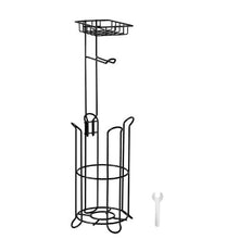 3-in-1 Free-Standing Toilet Paper Holder with Shelf (Matte Black)