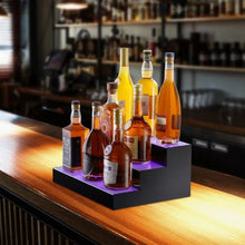 16 Inch 3 Tiers LED Lighted Liquor Bottle Display  with RF Remote & App Control