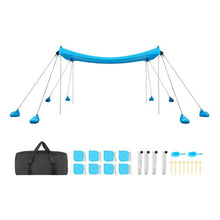 10x10 ft  Beach Tent Sun Shelter with UPF50+ Sun Protection 6.6 ft Tall with 8 Sandbags for Family Outings Camping