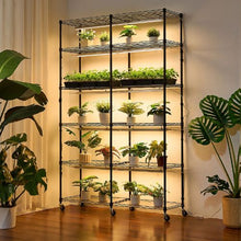 6-Tier Plant Shelf with Grow Light 71in Indoor Plant Stand with Wheels 200W Full Spectrum LED Lights & Timer