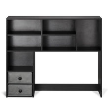 Desktop Bookshelf 3-Tier Wood Organizer with Drawers (Black)