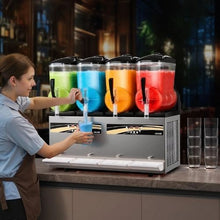 12L/3.17Gal x 4 Tank Commercial Slushie Machine - Self-Cleaning Frozen Drink Maker & for Restaurants and Bars