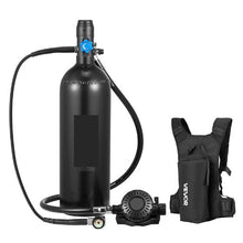 1.9L Mini Scuba Tank Portable Diving Cylinder with Backpack Reusable Emergency Pony Bottle for Snorkeling