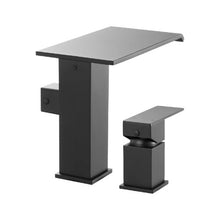 Roman Tub Faucet 3-Hole Waterfall Bathtub Faucet Set with Shower Head & 1 Handle Deck-Mount (Matte Black)