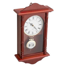 Grandfather Clock, 18" Vintage Pendulum Wall Clock Quiet Quartz Movement (Cherry Finish)