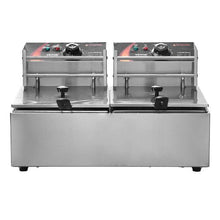 Commercial Deep Fryer 3000W Dual Tank Electric Fryer 2 x 9.1Qt/8.6L Stainless Steel with Temp Control