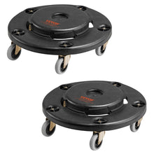 Trash Can Dolly Set of 2 - Fits 20-55 Gallon Containers 500lbs Capacity Lockable Wheels Heavy Duty Rolling Cart