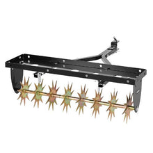 32-Inch Tow-Behind Plug Aerator Heavy-Duty Spike Aerator Universal Hitch Rust-Resistant Tray for Tractors