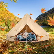 3m Canvas Bell Tent – 4 Season Yurt Tent with Stove Jack for 4 Person Camping