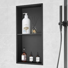 13 x 25 Inch No Tile Shower Niche 304 Stainless Steel Double Shelf