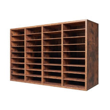36-Compartment Wooden Literature Organizer Mail Sorter – (Dark Brown)