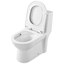 Vortex Dual-Flush One-Piece Toilet 1.1/1.6 GPF Comfortable Chair Seat 12" Rough-In (Black & White)