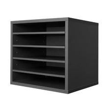 5-Compartment Literature Organizer with Adjustable Shelves Wooden MDF (Grey)
