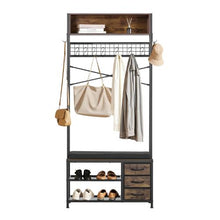 70.9" Hall Tree Coat Rack with Shoe Bench & 3 Drawers – 3-in-1 Organizer with Hooks Shelves & Steel Frame for Entry Bedroom