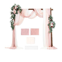 33' Ft Blue and White Wedding Arch Draping Fabric Reception Backdrop Wedding Decoration Artificial Wedding Arch Flowers Kit XH-HQ08 (Pack of 5)