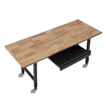 60-Inch Adjustable Workbench 2000 LBS Capacity 60 x 24-Inch Oak Top Drawer & Power Outlets