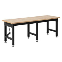 72 x 24-Inch Adjustable Workbench 5000 LBS Capacity Oak Wood Top 4 AC Outlets & 2 USB Ports