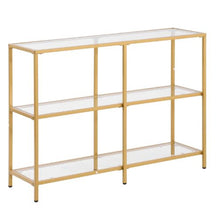 39 In Glass Console Table – Modern Gold Sofa Table with Iron Legs