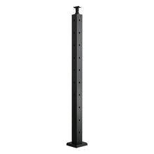 36" Corner Railing Post L-Shaped Pre-Drilled Holes Black Stainless Steel 1-Pack
