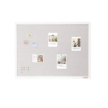 48"x36" White Cork Board with Linen Surface – Stylish Wall-Mounted Bulletin Board for Home School Office