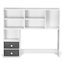 Desktop Bookshelf 3-Tier Wood Organizer with Drawers (White)