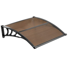 38 x 40 in Door Awning Canopy Polycarbonate Front Door Cover Rain & UV Protection (Brown)
