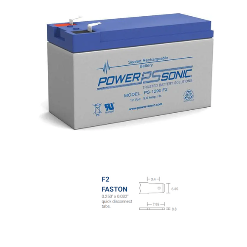 12V 9Ah F2/NB1 Terminal SLA Rechargeable Battery PS-1290 (Pack of 8)