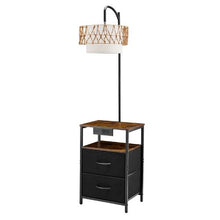 Floor Lamp End Table with Drawers & Charging