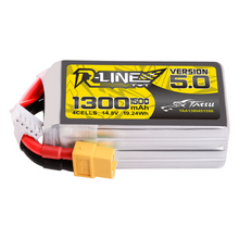 Tattu R-Line Version 5.0 1300mAh 4S1P 14.8V Lipo Battery Pack With XT60 Plug TAA13004S15X6