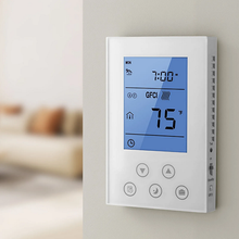 Touchscreen Programmable Radiant Floor Heating Thermostat With Built-In GFCI and Sensor White GM4