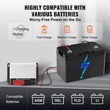 30A MPPT Solar Charge Controller 12V / 24V Auto DC Solar Panel Regulator Charger with Bluetooth Module Flooded and Lithium Battery Charging