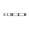 4 Port Opticom Fiber Adapter Patch Panel Flat DIN Rail 1RU Angled CFAPPBL1A