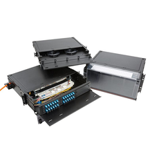 Fiber Enclosure Rack Mount 4RU Sliding 12 Adapter Plates Black RTS4U-12APB