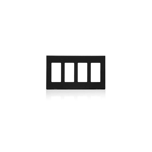 4 Gang Decora Plus Screwless Wallplate Polycarbonate Black 80312-SE