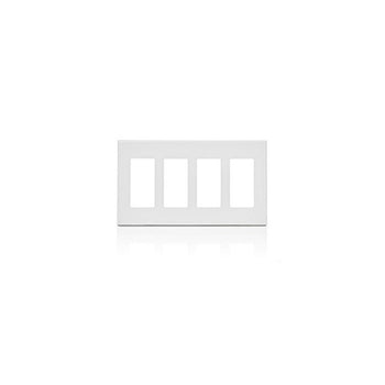4 Gang Decora Plus Screwless Wallplate Polycarbonate White 80312-SW