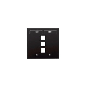 Dual-Gang QUICKPORT Wallplate 3-Port Black 42080-3EP