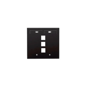 Dual-Gang QUICKPORT Wallplate 3-Port Black 42080-3EP